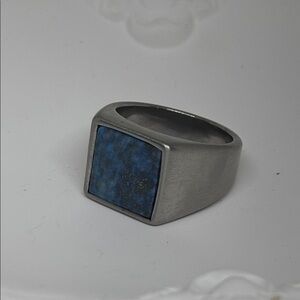 Artisan Silver Ring with Blue Stone